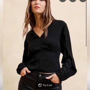 Banana Republic V-Neck Black Blouse